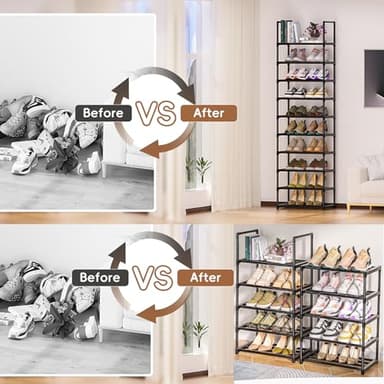 OYREL Shoe Rack, Sturdy Metal Shoe Rack Organizer,Narrow Shoe Racks for Closets,Shoes Rack,Shoe Stand,Shoe Shelf - Image 4