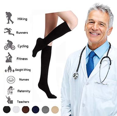 Graduated Copper Compression Socks for Men & Women Circulation 8 Pairs 15-20mmHg - Best for Running Athletic Cycling - Image 5