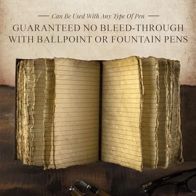 Vintage Leather Journal Lined Pages with Key - Antique Handmade Deckle Edge Vintage Paper Leather Bound Journal - Book of Shadows Journal - Leather Sketchbook - Drawing Journal - Great Gift - Image 4