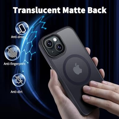 CACOE Magnetic Case for iPhone 15 2023 6.1 inch-Compatible with MagSafe & Magnetic Car Phone Mount,Anti-Fingerprint TPU Thin Phone Cases Cover Protective Shockproof（Dark Blue） - Image 5