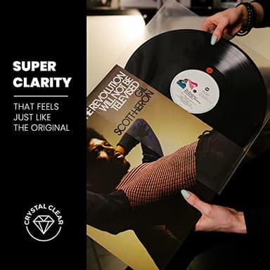 EVEO 100 Vinyl Record Sleeves Outer – Crystal Clear Outer Vinyl Sleeves LP Album Covers 12.75"x12.75" | Perfect Fit Protective 3 Mil Protection for Single & Double LPs - Archival Quality - Image 8