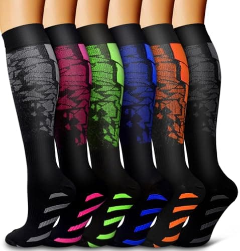Bluemaple 6 Pack Copper Compression Socks for Women and Men Circulation-Best Support for Medical, Running,Nursing,Athletic - Image 1