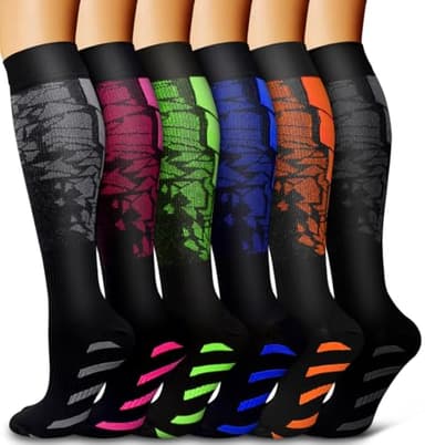 Bluemaple 6 Pack Copper Compression Socks for Women and Men Circulation-Best Support for Medical, Running,Nursing,Athletic - Image 1
