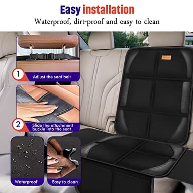 Bacgnyer Car Seat Protector, 2 Pack of Seat Protectors, Thickest Padded 600D Fabric Padding, Waterproof, Durable, Anti Slip Backing, Child Seat Protection, Suitable for Babies, Toddlers, Children - Image 5