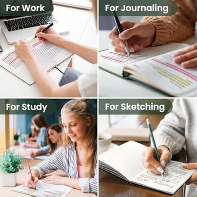 Bullet Dotted Journal Notebook for Women & Men, Hardcover Leather Journal for Writing, A5 Bullet Journaling Notebook for Work & Sketching, Perfect for Office School Home Supplies, 160 Pages, Dark Green - Image 6