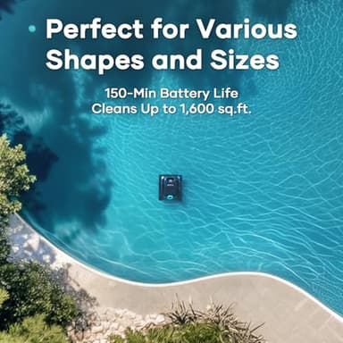 Aiper Scuba S1 Robotic Pool Cleaner, 150 Min Battery Life, WavePath 2.0 Smart Navigation, Over-The-Waterline Scrubbing, for Inground and Above Ground Pools up to 1600 sq.ft - Image 6
