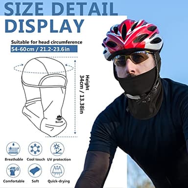 Botack Balaclava Face Mask Sun UV Protection Breathable Full Head Mask for Men Women Skiing Cycling - Image 6