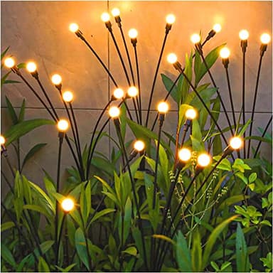 TONULAX Solar Garden Lights - Upgraded Solar Swaying Light, Sway by Wind, Outdoor Lights, Yard Patio Pathway Decoration, High Flexibility Iron Wire & Heavy Bulb Base, Warm White(2 Pack) - Image 1