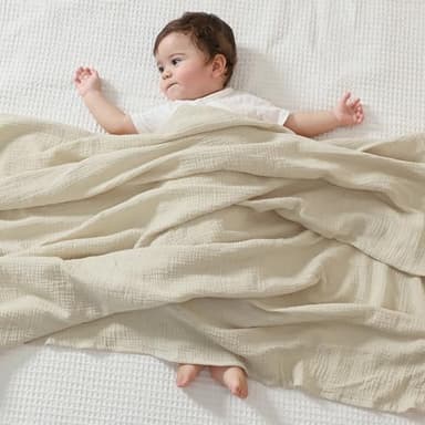 JELLYMONI Muslin Swaddle Blankets for Unisex, 3 Pack Newborn Receiving Blanket, Large 47 x 47 inches Soft Breathable Muslin Baby Blanket for Newborn Boys & Girl - Image 6