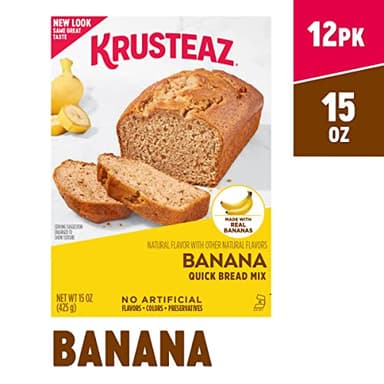 Krusteaz Banana Quick Bread Mix, Made with Real Bananas, 15.0 oz Boxes (Pack of 12) - Image 3