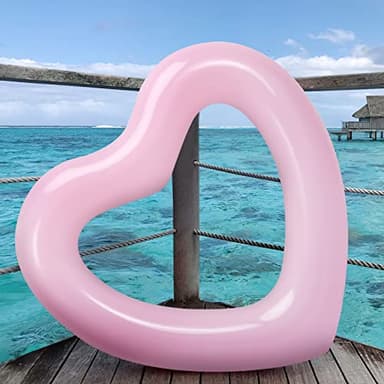 HeySplash Pool Floats, Adult Size Heart Inflatable Pool Floatie for Bachelorette Party, Swim Tube Rings, River Lake Beach Floaty, Wedding Bride Valentine Decor, Fun Toy Raft Lounge, Pink - Image 7