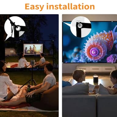 100 Inch Portable Projector Screen Outdoor: 4K HD Anti-Crease Foldable Indoor Hanging Wall Home Theater Screen - Image 4