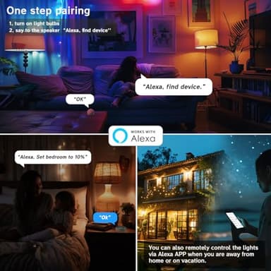 MELPO Smart Light Bulbs, 1300LM Color Changing Light Bulb, 16 Million Colors, Tunable White Alexa Light Bulbs, Music Sync, DIY Flash, Timing, A19 E26 Smart Bulbs, 130W Equivalent, No WiFi Required. - Image 3