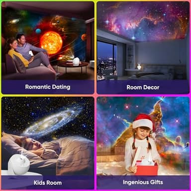 FlyLily Galaxy Projector - 13 in 1 HD Planetarium Star Projector for Bedroom, 360 Rotating Galaxy Light with Adjustable Knob and Timer for Kids, Ceiling, Gifts, Room Decoration - Image 7