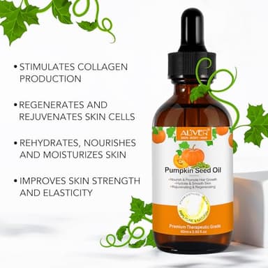Pumpkin Seed Oil 2.02Fl Oz, Pure Cold Pressed Pumpkin Seed Oil for Dry Damaged Hair Growth, Moisturizing Scalp, Nourishment for All Hair Types - Image 6