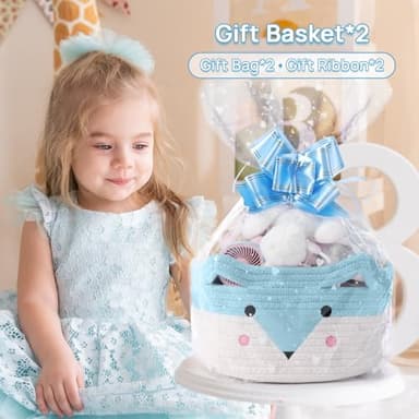 AXHOP Large Baby Basket Toy Storage 3 Pack, (20"x13.8") Woven Baby Laundry Basket Blanket Basket, Stuffed Animal Storage, Baby Gift Basket Empty, Toy Basket for Kids, Dog, Cat. - Image 7