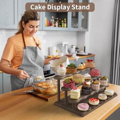 NAVKONY (8TIER 2 PACK) Wooden Display Risers,Tiered Perfume Cologne Organizer for Men, Display Stand for Cupcake, Fragrance, Skincare, Pop Figures, Perfume Organizer for Women, Display Shelf for Bedroom Decor - Image 5