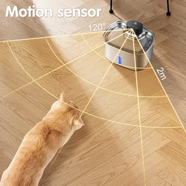 5L/169oz Automatic Stainless Steel Pet Water Fountain for Cats & Dogs, Cordless Cat Dog Drinking Fountain with 5000mAh Rechargeable Battery, Ultra-Quiet Pump & 3 Smart Modes - Image 4