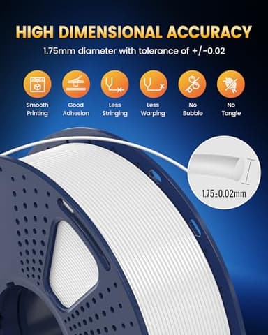 SUNLU PLA+2.0 3D Printer Filament Bundle, 4KG Upgrade PLA+ Filament 1.75mm, Dimensional Accuracy +/-0.02mm, 1KG per Spool, 4 Packs, 4KG Total, Coffee Brown+Olive Green+Magenta+Vivid Yellow - Image 6