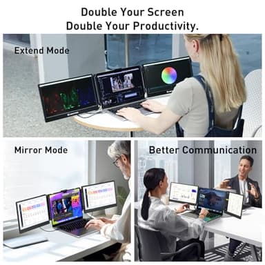 TXV Laptop Screen Extender – 14" Portable Monitor for Laptop, Full HD 1080P IPS Display, USB-C & HDMI, Dual Speakers, 72% Color Gamut, for Work, Travel, Gaming - Image 4