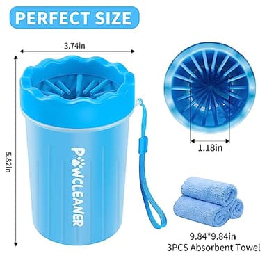 Dog Paw Cleaner, Dog Paw Washer, Paw Muddy Paw Cleaner, Pet Foot Cleaner for Small Medium Large Breed Dogs/Cats (with 3 absorbent towel) - Image 5