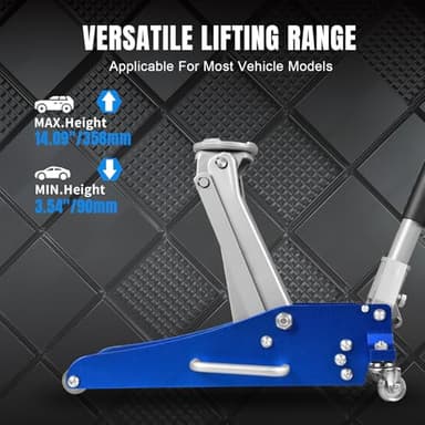 BIG RED T815016L Torin Hydraulic Low Profile Aluminum and Steel Racing Floor Jack with Dual Piston Quick Lift Pump, 1.5 Ton (3,000 lb) Capacity, Blue, T815016L - Image 2