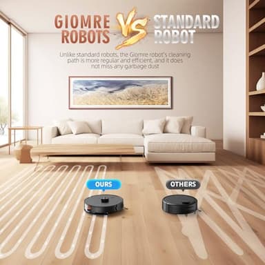 Giomre 3-in-1 Robot Vacuum and Mop Combo, Self Emptying Station for 60 Days, Robotic Vacuum Cleaner with LiDAR Navigation & Max Strong 5000Pa Suction, 2.4G WiFi/Alexa/App Control, Self-Charging Base - Image 7