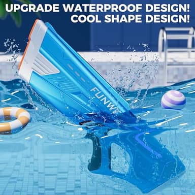 Funwee 2 Pack Electric Water Guns for Adults Kids, Powerful Automatic Squirt Gun, High Powered Shooting 100+ Blasts, Strongest Auto Water Blaster, Long Range, Pool Water Toy Outdoor Game - Image 5
