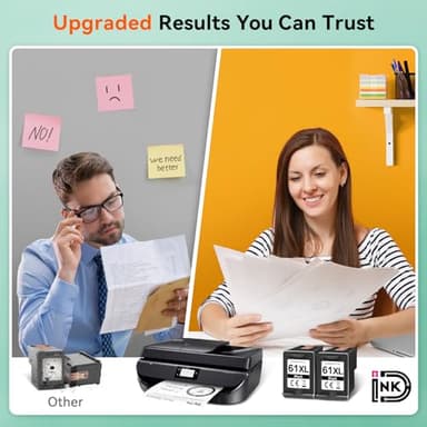 Printer Ink 61 61XL Black Compatible for HP 61 Black Ink Cartridge Work for Envy 4500 5530 4502 5535 Officejet 4630 4632 4635 DeskJet 2540 1010 3050a Printer Ink Cartridges(2 Black) - Image 5