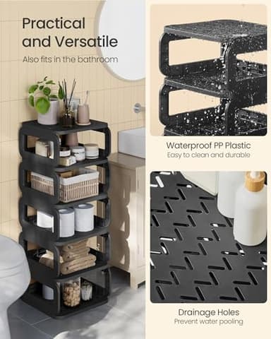 SONGMICS Shoe Rack, Shoe Organizer, 6 Shelves, Shoe Storage, Narrow Shoe Shelf, Open Shelf for Entryway, Living Room, Bathroom, Space-Saving, Ink Black ULPC037B01 - Image 5