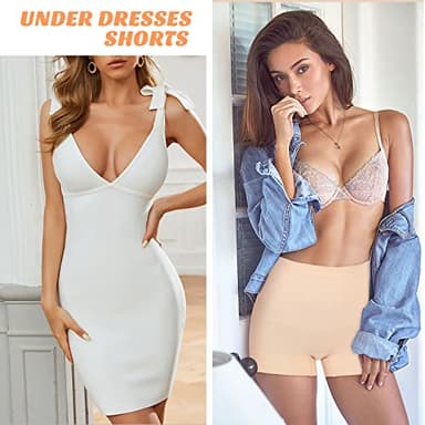 Womens Seamless Shaping Boyshorts Panties Tummy Control Underwear Slimming Shapewear Slip Shorts(#A2 Beige(light Tummy Control),Small) - Image 6