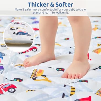 Lasoftan Baby Play Mat 71" X 59", Extra Thicker & Large Baby Mat for Floor, Soft Non-Slip Cushioned Play Mats for Babies, Toddlers, Foldable and Washable Baby Play Mat - Image 2