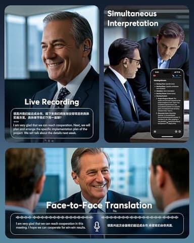 Boytond AI Translation Earbuds Real Time 144 Languages 60H Playtime Translator Ear Buds Audifonos Traductores Inglés Español Wireless Earphones Bluetooth Headphones for Travel Business Meeting - Image 6