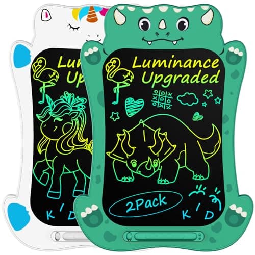Jasonwell LCD Writing Tablet Kids - Drawing Pad Doodle Board for Kids Toddlers Drawing Toy Educational Learning Toys Christmas Birthday Gift 2 3 4 5 6 7 8 Year Old Girls Boys (Dino&Unicorn) - Image 1