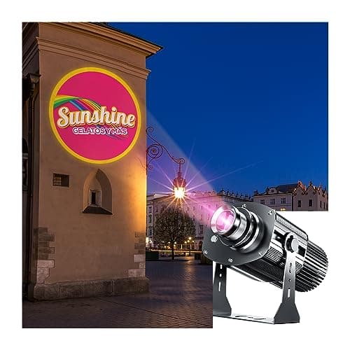 Custom 𝐥𝐨𝐠𝐨 𝐩𝐫𝐨𝐣𝐞𝐜𝐭𝐨𝐫 GOBO for Store Business Outdoor and Indoor Image led Lights 𝐢𝐩𝟔𝟕 Waterproof with Remote Control 150watt - Image 1