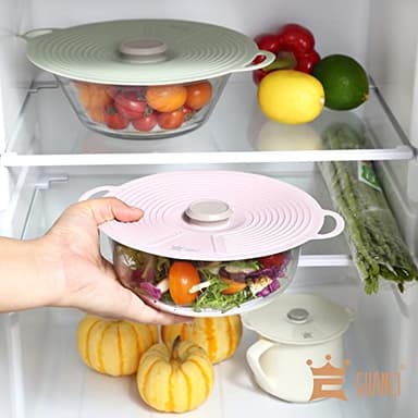 GUANCI Silicone Lids for Bowl 8 Pack, Microwave Splatter Cover with 6 Sizes Reusable Heat Resistant Lids Fits Cups, Bowls, Plates, Pots, Pans, Skillets, Stove Top, Oven, Fridge Dishwasher Safe - Image 4