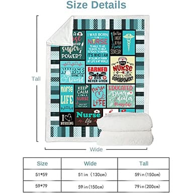 Nurse Gifts Soft Warm Nurse Gifts for Women Throw Blanket,Gifts for Nurses,Nurses Week Gifts,Soft Fluffy Sherpa Warm Throw Blankets for Bed, Office and Couch (H2,130cm x 150cm(51'' x 59'')) - Image 6