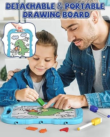 Lehoo Castle Easel for Kids, 4 in 1 Double Sided Kids Art Easel with Magnetic White Board & Chalk Board, Adjustable Standing Toddler Easel with Drawing & Writing Accessories - Gift for Boys and Girls - Image 6