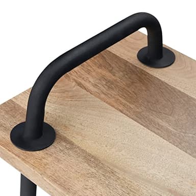 SIMPLIHOME Berkeley SOLID MANGO WOOD 56 inch Wide Industrial Entryway Bench in Natural for the Living Room, Entryway and Family Room - Image 9