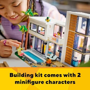 LEGO Creator 3 in 1 Modern Toy House - Kids Toy Building Set with 3 Building Options for Boys & Girls, Ages 9+ - with 2 Minifigures for Pretend Play - Gift Idea for Birthday - 31153 - Image 6