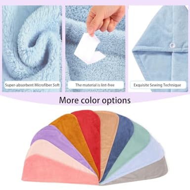 AGKXHDEC 2 Packs Single Layer Microfiber Hair Turbans - Drying Wrap for Women (Blue,Light Green) - Image 5