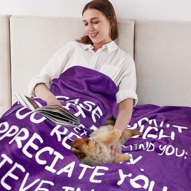 Romantic Gifts for Her, I Love You Blanket, Anniversary, Mothers Day, Fathers Day, Birthday Gifts for Women, Girlfriend, Wife, Soft Throw Blanket Purple 50” x 60'' - Image 7