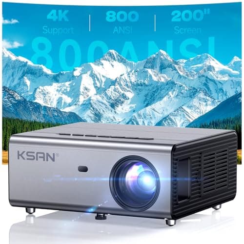 Outdoor Projector, [Portable with Bag] KSAN 200” Movie Projector with WiFi and Bluetooth, Native 1080P Full HD, 5W Speaker with Dolby, Video Projector Home Theater Compatible with Phone/TV Stick/PC - Image 1