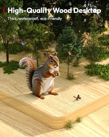 SANODESK Electric Standing Desk 55 x 28 Inches Whole-Piece Desktop Height Adjustable Stand Up Desk w/6-Button Controller Ergonomic Computer Desk for Home Office, White Frame + Natural Tabletop - Image 6