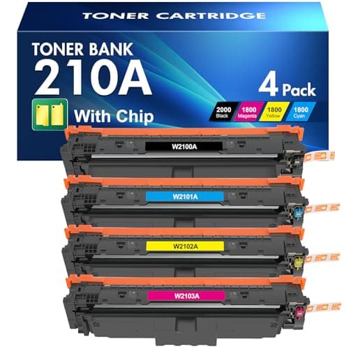 210A Toner Cartridges 4 Pack: 210X MFP 4301fdw Compatible for HP 210A 210 Toner Cartridges Set Color Laserjet Pro MFP 4301fdw 4301fdn Pro 4201dw 4201dn Series Printer W2100A W2100X High Yield Ink - Image 1