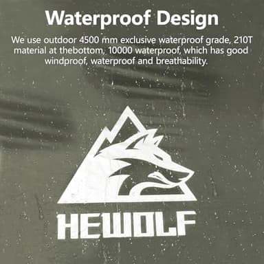 Hewolf 2/3/4 Person Camping Tent - Instant Pop Up Waterproof 2 Doors Tent with Easy Setup | 3-Season Hexagonal Dome Design for Family, Hiking & Traveling (Green) - Image 5