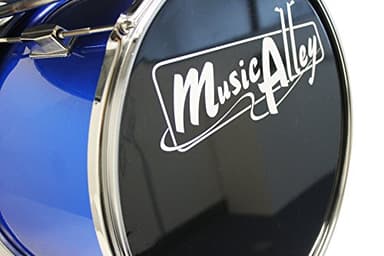 Music Alley 3 Piece Kids Drum Set with Throne, Cymbal, Pedal & Drumsticks, Blue, (DBJK02) - Image 3