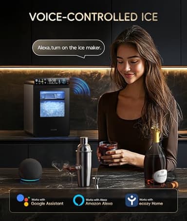 ecozy Nugget Ice Maker Countertop, Smart Pebble Ice Machine with APP Control, 44 lbs Per Day Soft Pellet Chewable Ice with Self-Cleaning, Stainless Steel - Image 7