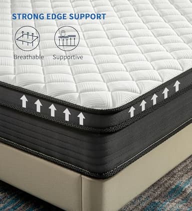 Konuzu Queen Mattress,12 Inch Memory Foam Hybrid Mattresses in a Box with Individual Pocket Spring,for Pressure Relief & Motion Isolation Queen Size Mattress. - Image 8
