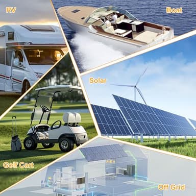 FLLYROWER Lithium Battery 12V 168AH With Smart BMS and 17000 Deep Cycles Lifepo4 Battery Grade A Cells for Marine Trolling Motor RV camping Solar Golf Cart Off-Grid - Image 8